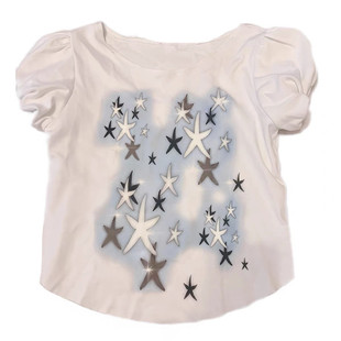 梨屋pearhouse 原创授权 浪漫 海*星星亚文化五角星泡泡袖短袖t恤