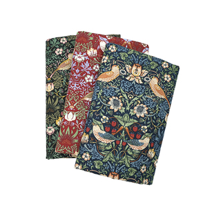 日本进口威廉莫里斯帆布面料草莓小偷手工包袋印染纯棉布料名师布