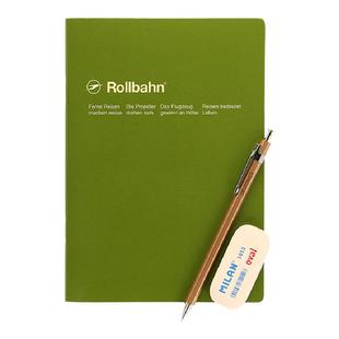 日本DELFONICS钉装笔记本rollbahn手账本轻便方格防水封面日记本