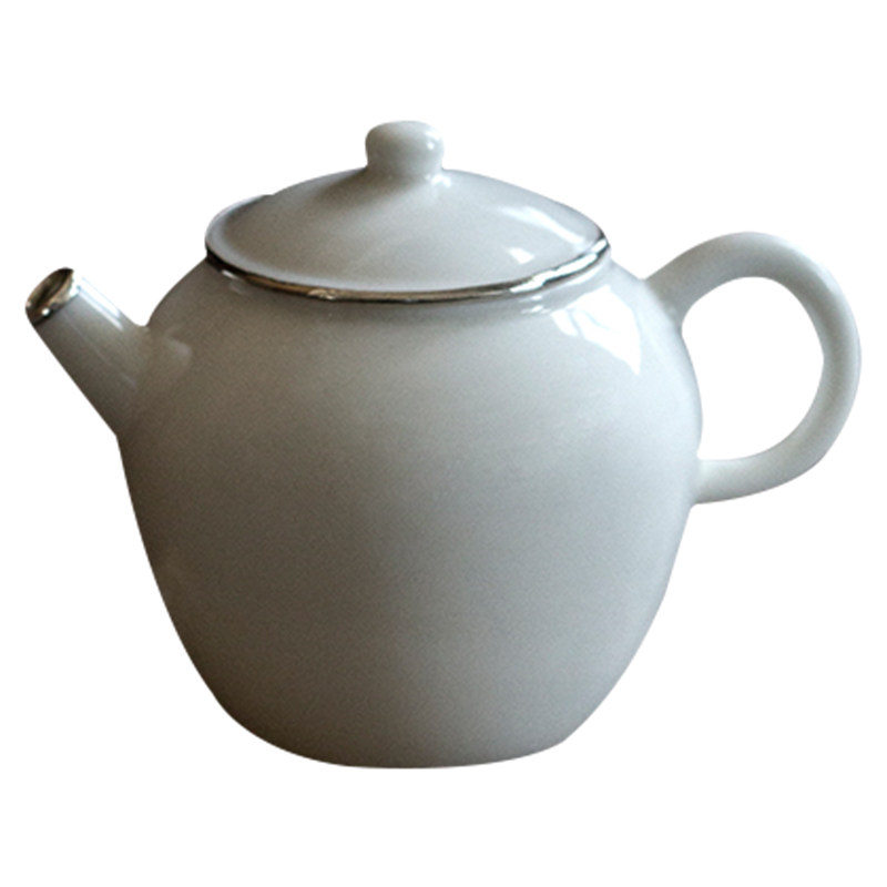 季度窑双包银陶瓷+银纯手工茶壶