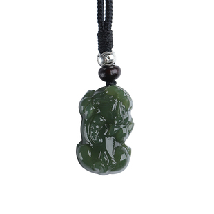 和田玉貔貅吊坠男款项链女天然玉石财源情侣霸王貔貅玉坠挂件