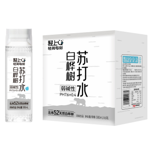 轻上白桦树苏打水白桦树汁饮品弱碱性水孕妇可喝整箱装380ml*6瓶