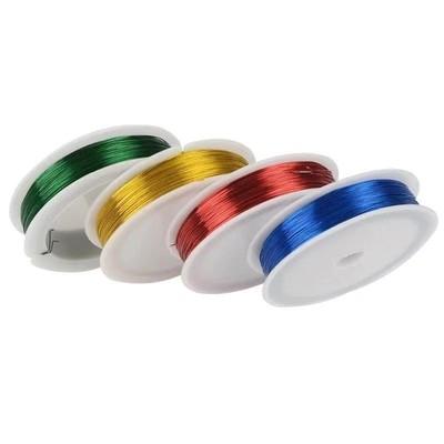 花艺铁丝手工diy细铁丝定型条花束造型彩丝22号钩针花编制线