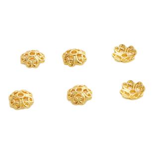 18K银保色包金小号花托6mm珠托diy串珠帽手链项链隔珠耳饰配件