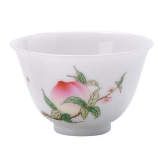 景德镇官方陶瓷茶具手绘粉彩茶杯桃子主人杯高档个人专用品茗杯