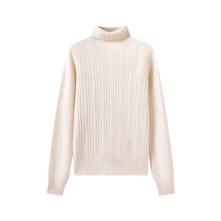 【100%绵羊毛】星期六软糯高领针织衫女春季新款高级感毛衣