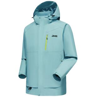 jeep吉普防泼水冲锋衣夹克外套男款旅游户外防风登山服休闲上衣秋