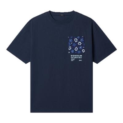 DENHAM靛蓝花卉染舒适短袖T恤男