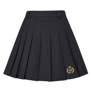 【秋季新品】GOLDEN BEAR/金熊 新款女士A字JK梭织百褶裙