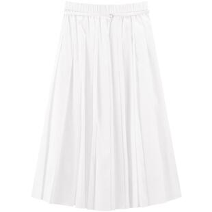 【商场同款】太平鸟夏装白色A字百褶时尚伞裙品质半身裙A1GFG2130