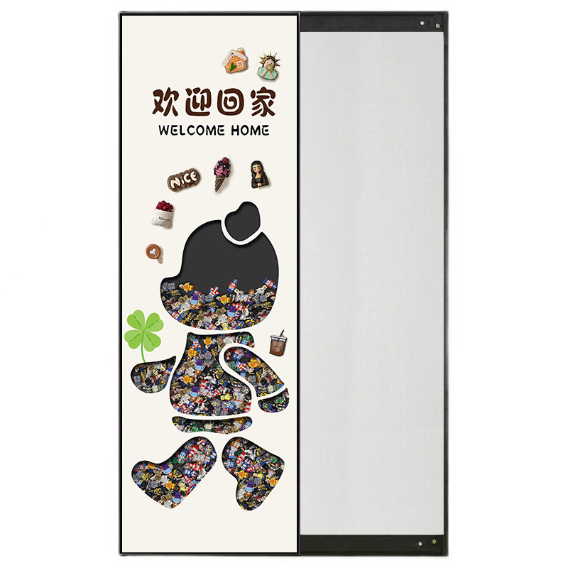 带磁吸隐形穿衣镜现代简约隐藏全身镜照片墙北欧关闭推拉暗藏式