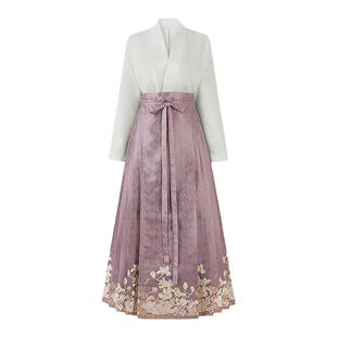 云藏月绣晚玉原创明制紫色妆花马面裙日常汉服套装女款春夏新中式