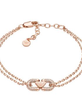 阿玛尼女士双层鹰标环扣密镶手链