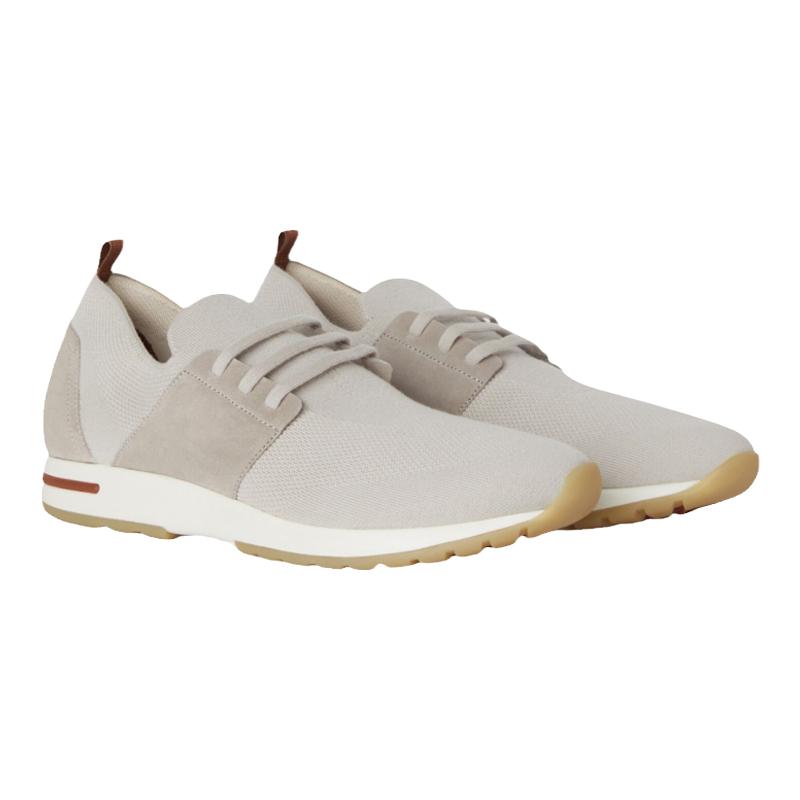 Loro Piana/诺悠翩雅男鞋沙壳色羊毛针织低帮轻便休闲运动鞋