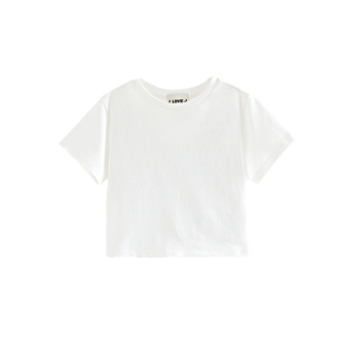 ILOVEJ童装夏装女童圆领纯棉基本款T恤黑白色短袖JWUTO91