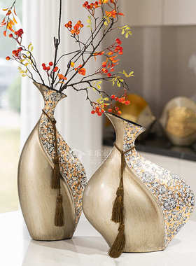 高档家居创意小口招财陶瓷花瓶摆件家居饰品客厅酒柜装饰工艺品