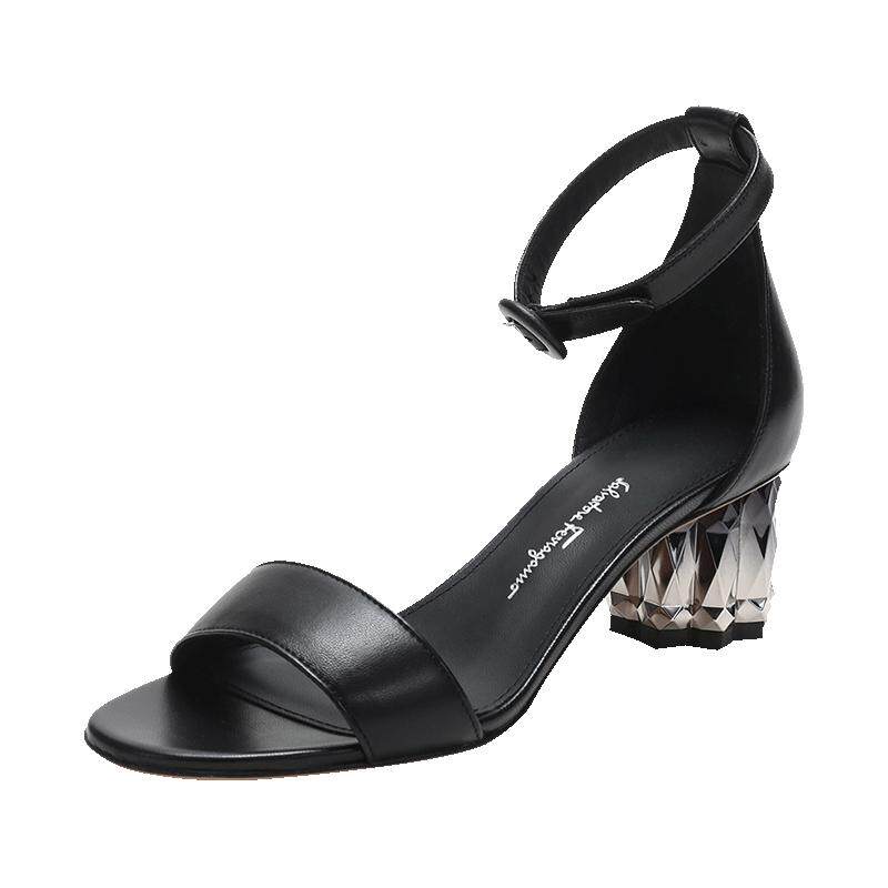 FERRAGAMO直营菲0726044花朵鞋跟