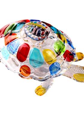 弗莱文茨创意彩绘水晶玻璃乌龟摆件客厅书房工艺品摆件糖果罐