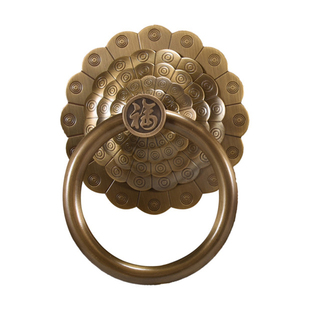 中式仿古大门铜环福字拉手拉环实木门纯铜把手门环古建大门铜拉手