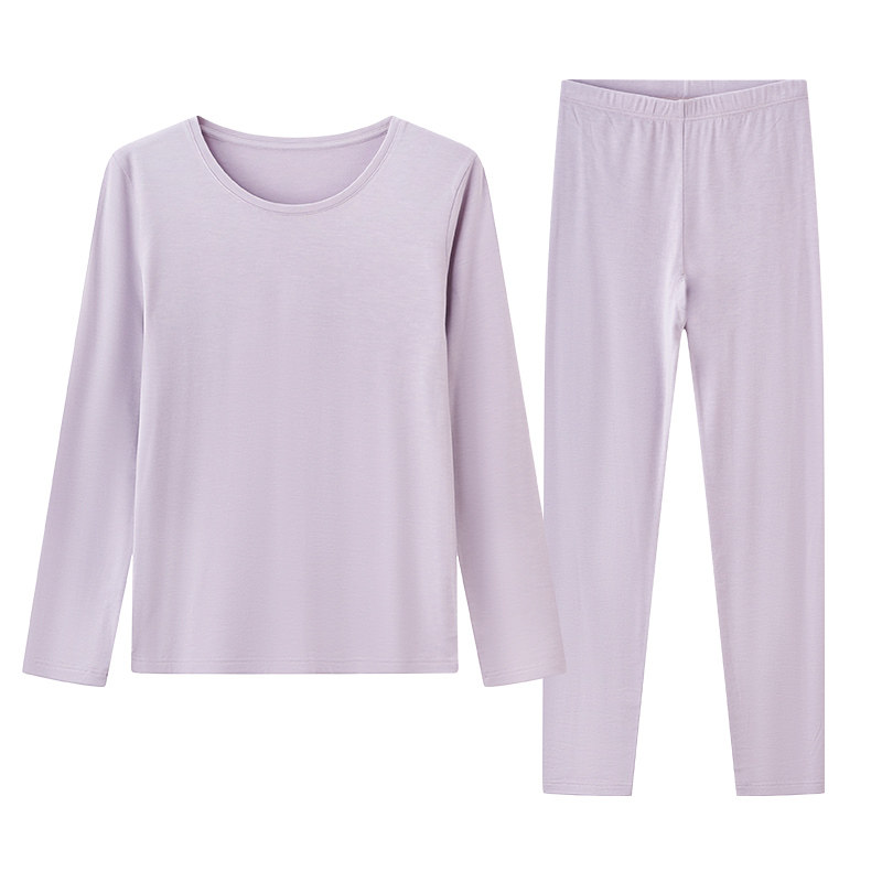 玛伦萨保暖内衣女大码秋冬新款秋衣秋裤双面绒绵羊毛基础打底套装