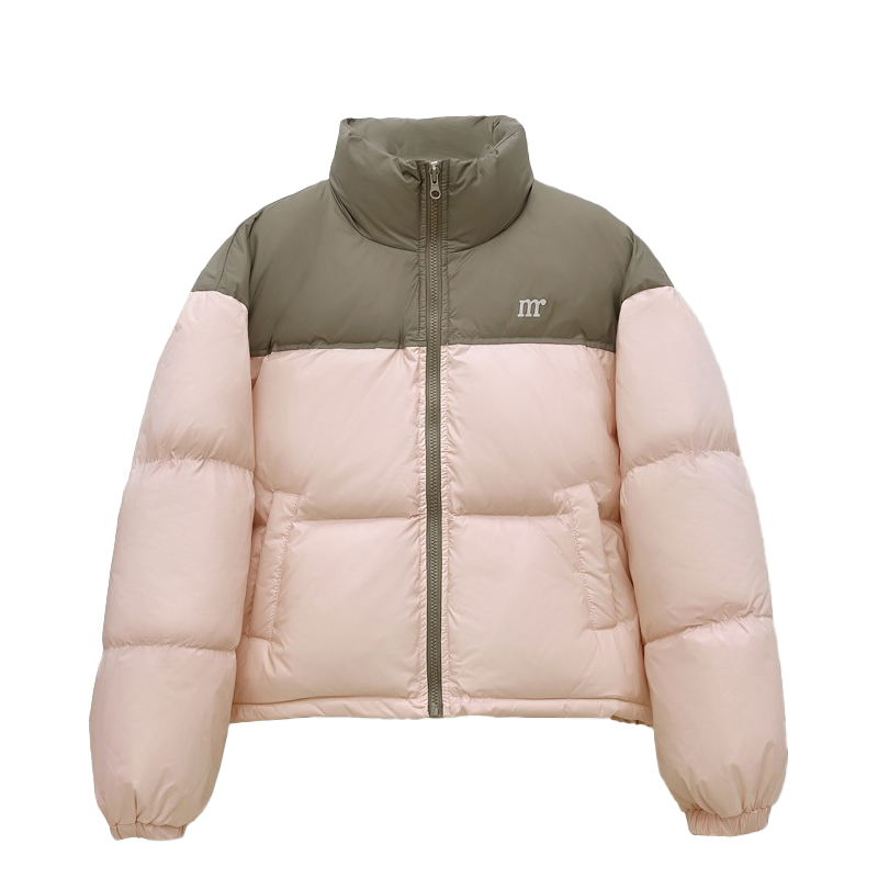 晴雨雪羽绒服女短款韩版拼色立领白鸭绒小个子加厚面包服冬外套潮