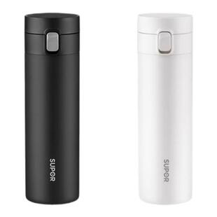 苏泊尔不锈钢保温水杯男女款泡茶杯子大容量一键弹盖车载显温便携