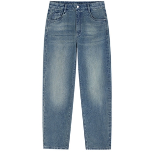 柏品纯棉水洗微锥中高腰牛仔裤男2025春新CLEANFIT垂感复古休闲裤