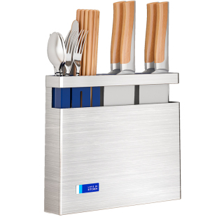 不锈钢刀架置物架壁挂式厨房放菜刀刀具收纳架筷子筒一体刀筷架