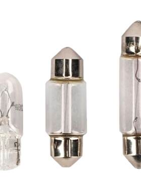 12v24v牌照灯阅读灯后备箱灯车牌灯汽车货车T10插泡c5w双尖头灯泡