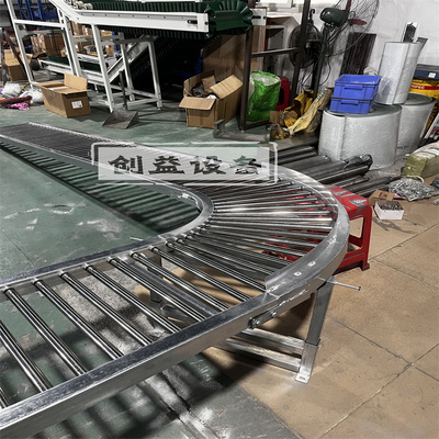 90度拐弯卸货神器滑梯输送搬运设备镀锌滚筒不锈钢下货无动力滑轮
