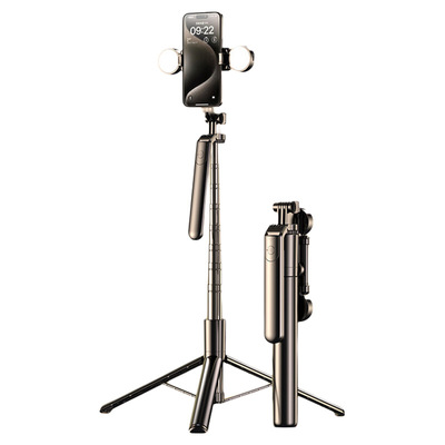 自拍杆落地三脚架2025新款旅游便携手机通用360度旋转手持云台拍照神器直播拍摄抖音vlog支架4一个人稳定相机