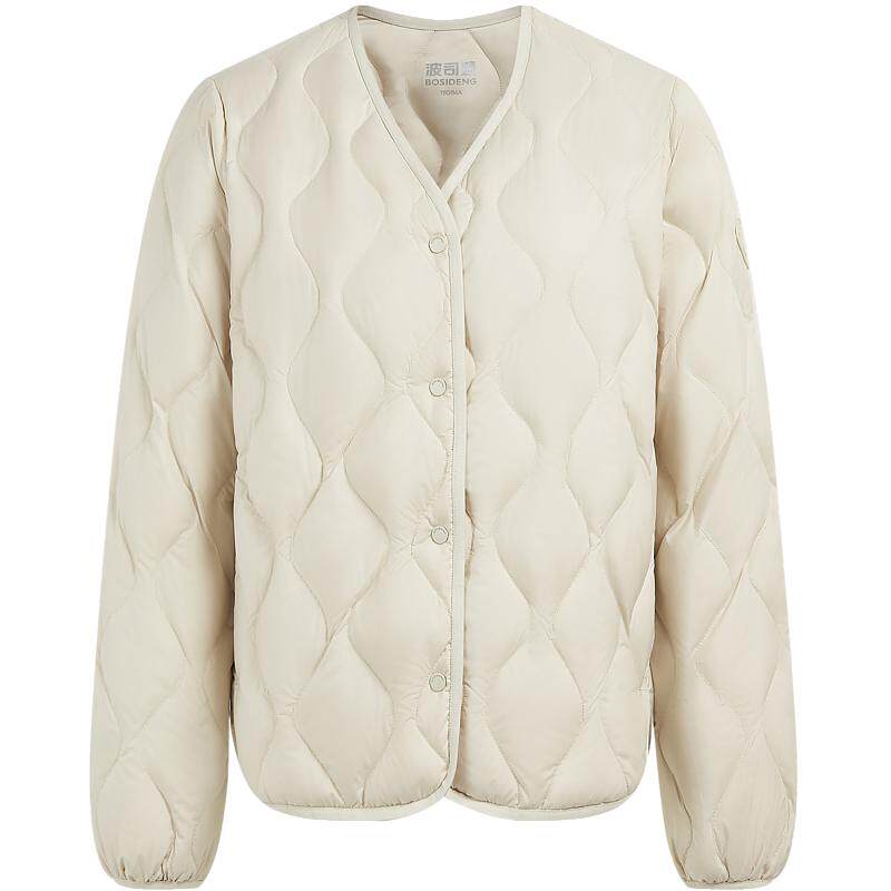 【政府补贴】波司登新款V领葫芦纹女内搭外穿轻薄便携羽绒服短款