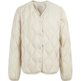 波司登2025新款V领葫芦纹女内搭外穿轻薄便携羽绒服短款三防外套