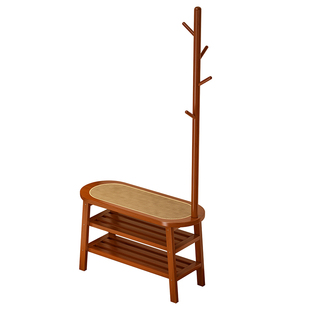 换鞋凳门口家用挂衣架一体落地入户玄关衣帽架进门鞋柜可坐可收纳