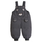 宝宝羽绒裤背带冬季外穿90白鸭绒小童保暖背带裤卡通小熊爪爪可爱