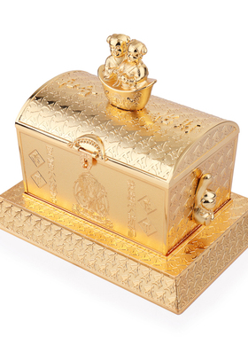 香港正品李居明2026暗格和合大财箱四大财位摆件李居明大财箱