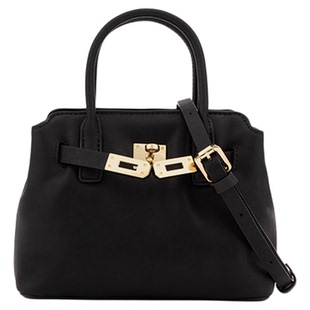 ELLE女包2026新款黑色复古植鞣头层牛皮手提托特包通勤斜挎包高级