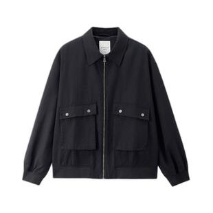 设计师款佐丹奴工装风外套男cleanfit宽松翻领飞行员夹克18075803