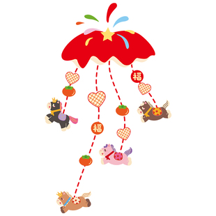 2026马年新年装饰窗花静电玻璃门贴纸春节场景布置氛围静电窗贴画