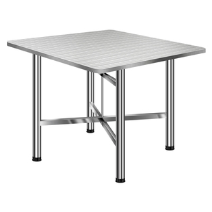 可折叠式不锈钢内置转盘圆方分体桌圆角包边压花图案餐厅转盘餐桌