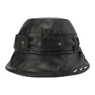 GENZERO「魔头系列」小众设计感新款皮质多色铆钉渔夫帽盆帽帽子