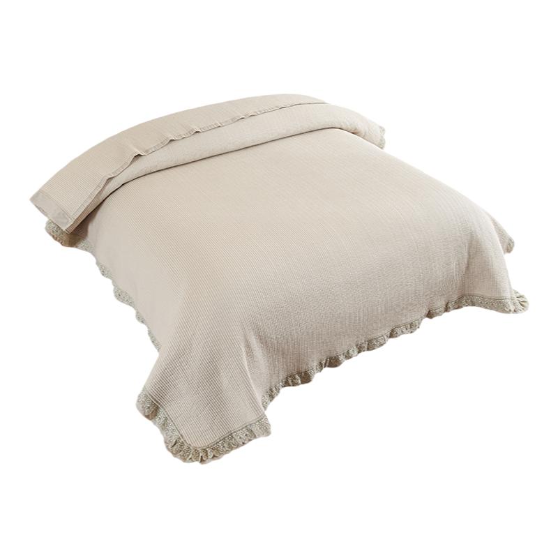 床盖新款60支纯棉蕾丝边柔软纯色