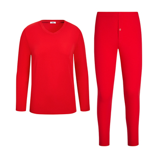 轻/厚暖|曼妮芬MW1男士含桑蚕丝内衣套装冬打底本命年红秋衣秋裤
