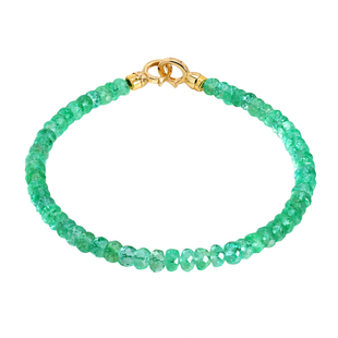 若华珠宝春莱 赞比亚祖母绿宝石手链女18K金彩宝手串双扣手饰礼物