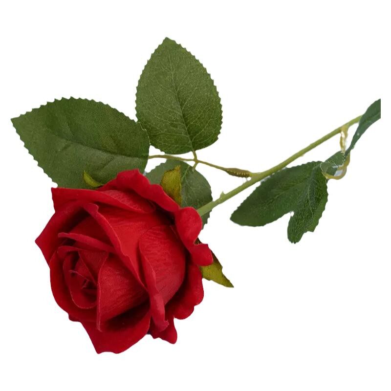 单枝红玫瑰仿真花干花束jk拍照道具节日礼物婚庆摆设新年装饰假花