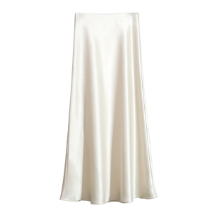 珍珠米 三醋酸半身裙短中长裙子高端大码缎面a字高级感小个子鱼尾