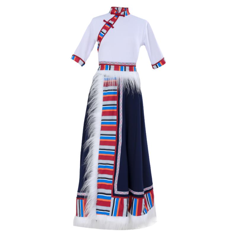 藏族服装舞蹈演出服装女成人艺考新款次仁拉索舞蹈练功表演服藏舞
