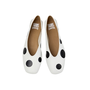 【新品】Camper看步女鞋Casi Myra时尚波点浅口鞋优雅舒适奶奶鞋
