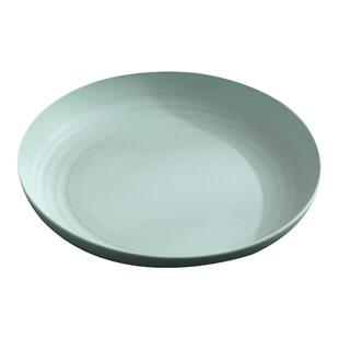 圆形塑料盘子家用菜盘小麦秸秆餐具套装家用简约水果盘商用早餐盘