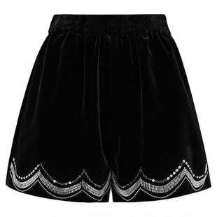 曼加塔【银蝶子】真丝新中式风休闲裤子短裤